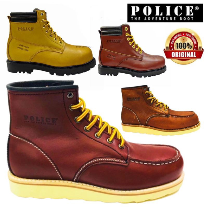 Police Safety Boots with Shoes Lace 91594