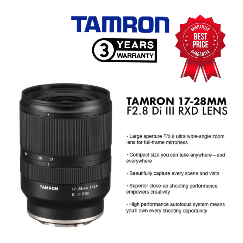 Tamron 17-28mm F/2.8 Di III RXD (3 Years warranty)Sony E-Mount Lens/Fuji X mount