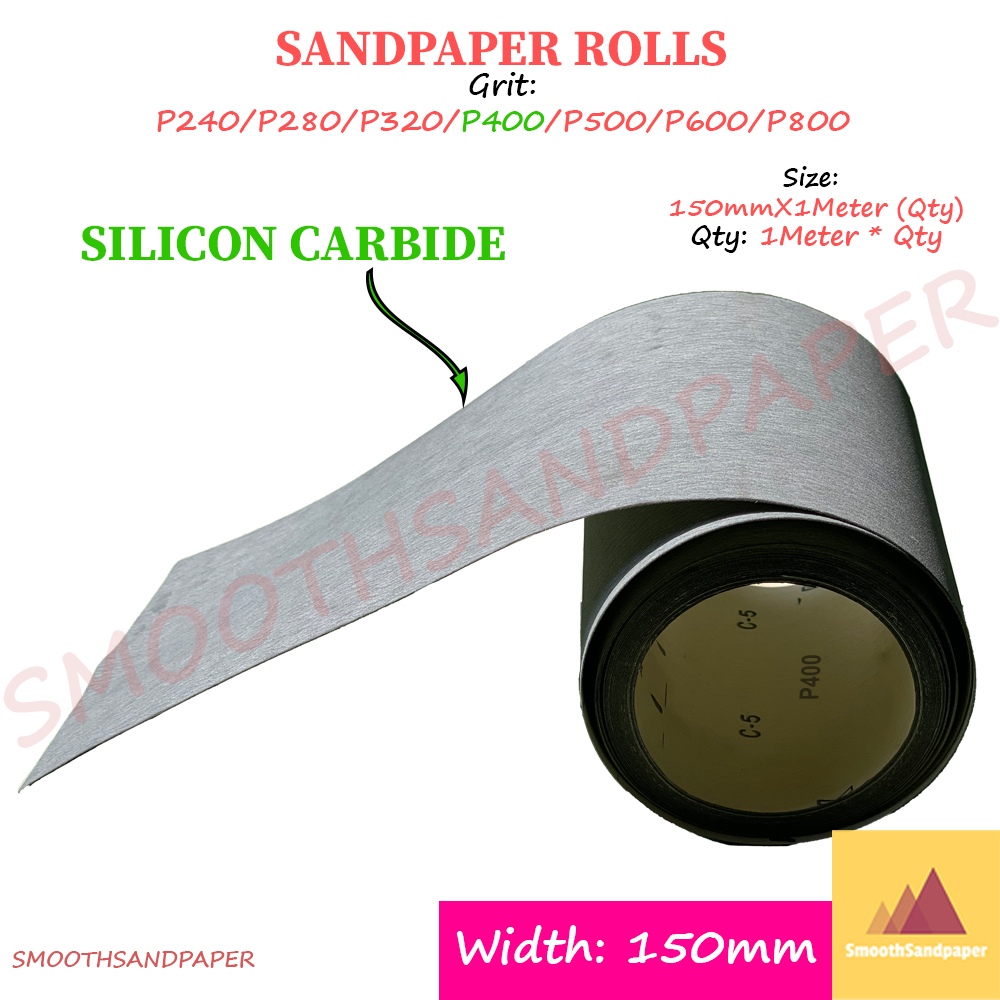 Sandpaper Roll Silicon Carbide (Grey) Kertas Pasir (Kelabu) Amplas 150mmX1Meter 木工铁工砂纸卷 image 8