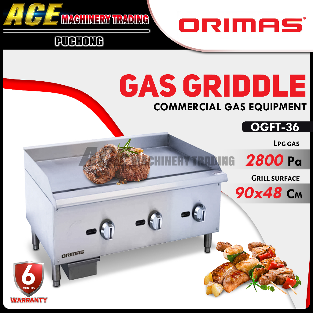 [ ORIMAS ] Gas Equipment Stainless Steel Gas Griddle - OGFT36