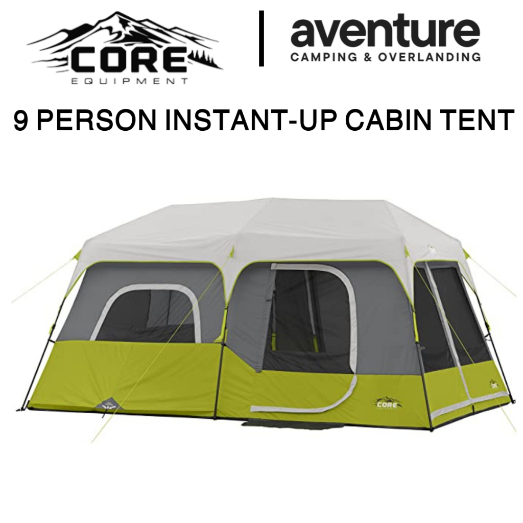 (READY STOCK) CORE 9P 9 Person Instant-Up Cabin Tent 4.3m x 2.7m. Large Family Tent. Khemah Unta Premium. US imported