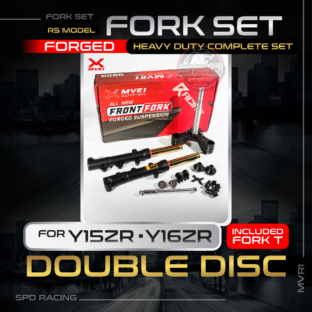 Forged Fork Set Heavy Duty Complete Set (RS Model)/ (Single Disc/ Double Disc)MVR1 for Y15/Y16 Fork