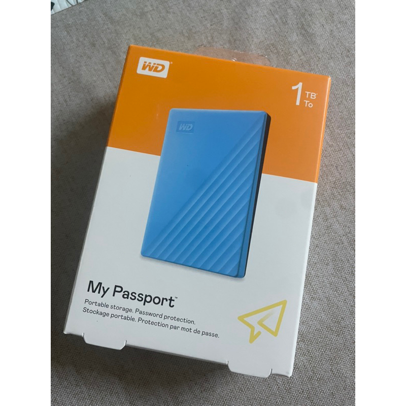 WD Western Digital My Passport USB3.0 Portable External Hard Disk Drive - Blue(1TB) clear stok