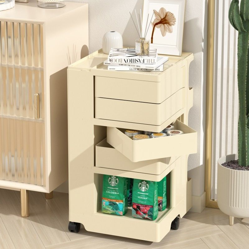 Trolley shelf removable snacks cosmetics organizer multifunctional bedroom nightstand 柜子