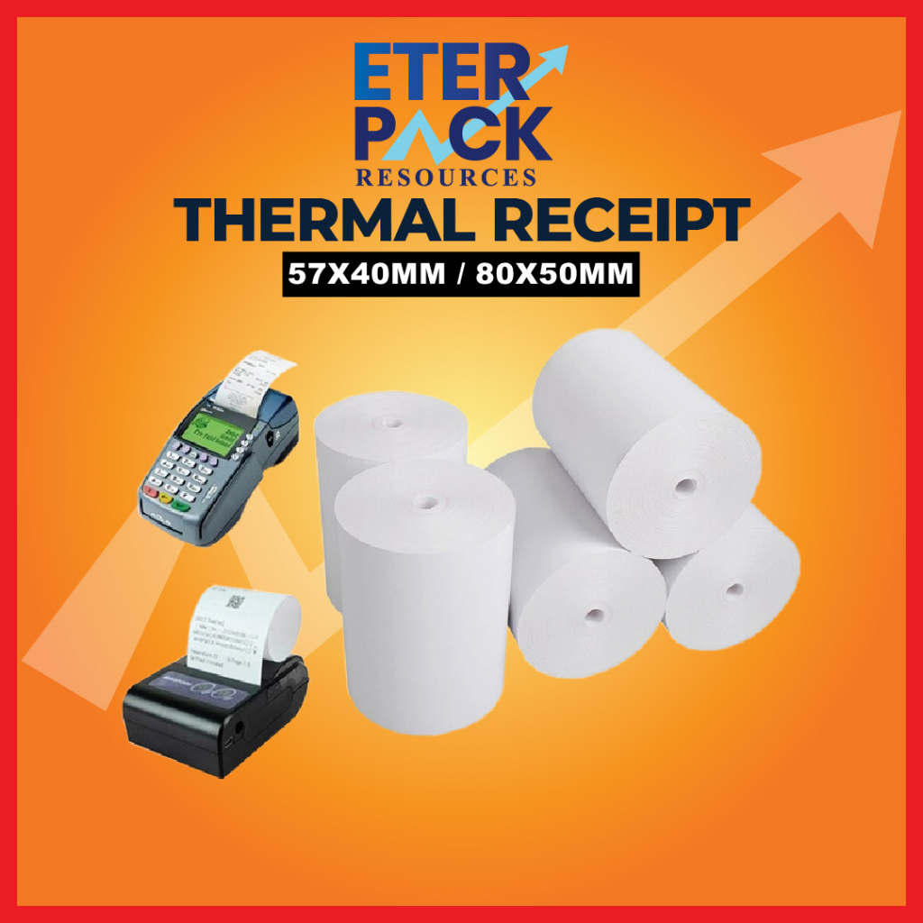 Thermal Paper Roll 80x60mm / 57x40mm Thermal Receipt Paper Kertas Resit Cash Register
