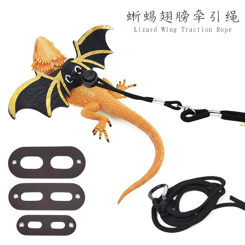 Reptile Leather Harness (Bearded Dragon Leash) (Lizard) (Iguana) Adjustable Lizard Rope