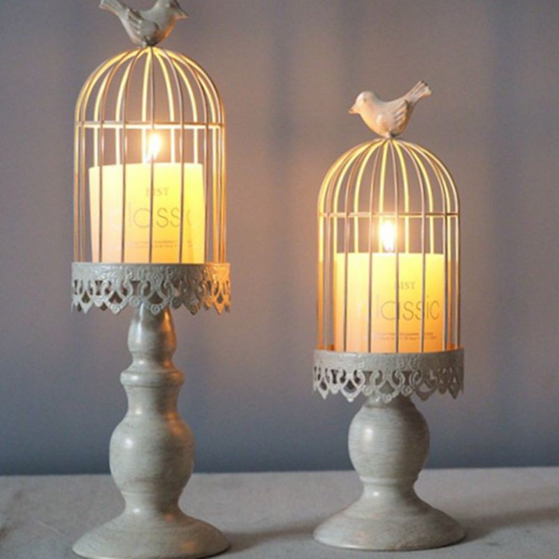 LEIAHOME❗️NEW Rustic Vintage Bird cage Candle Holder Readystock Sangkar Burung Deko Hiasan