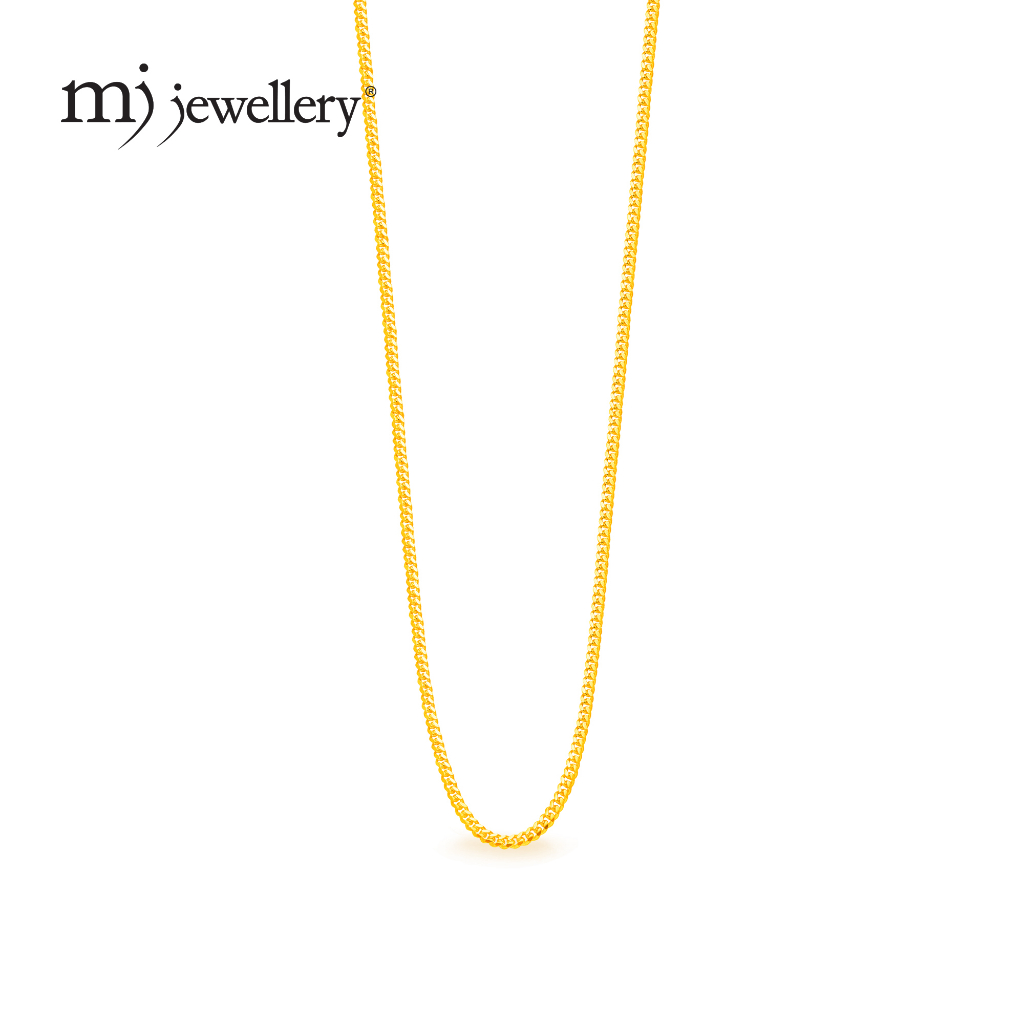 MJ Jewellery 916/22K Gold Solid Machine Curb Chain Necklace R002