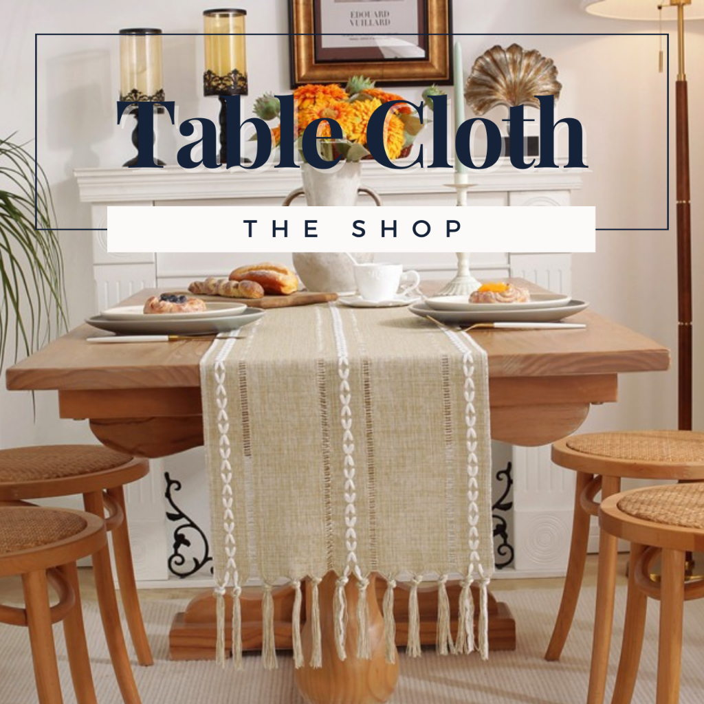 (From Johor) American jacquard hollow table flag handmade tassel tablecloth cabinet cover decorative cloth table runner