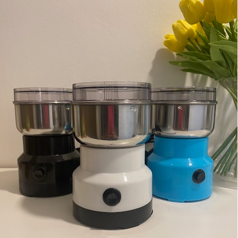 Easy Use Mini Electric Coffee Kopi Nuts Home Grinder Black White Blue Pengisar Kopi