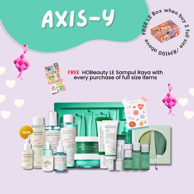 Axis Y Mugwort Dark Spot Treatment Glow Serum Sunscreen Ampoule Toner Cera Heart Duo Set Gel Mask Self Care Mini Glow