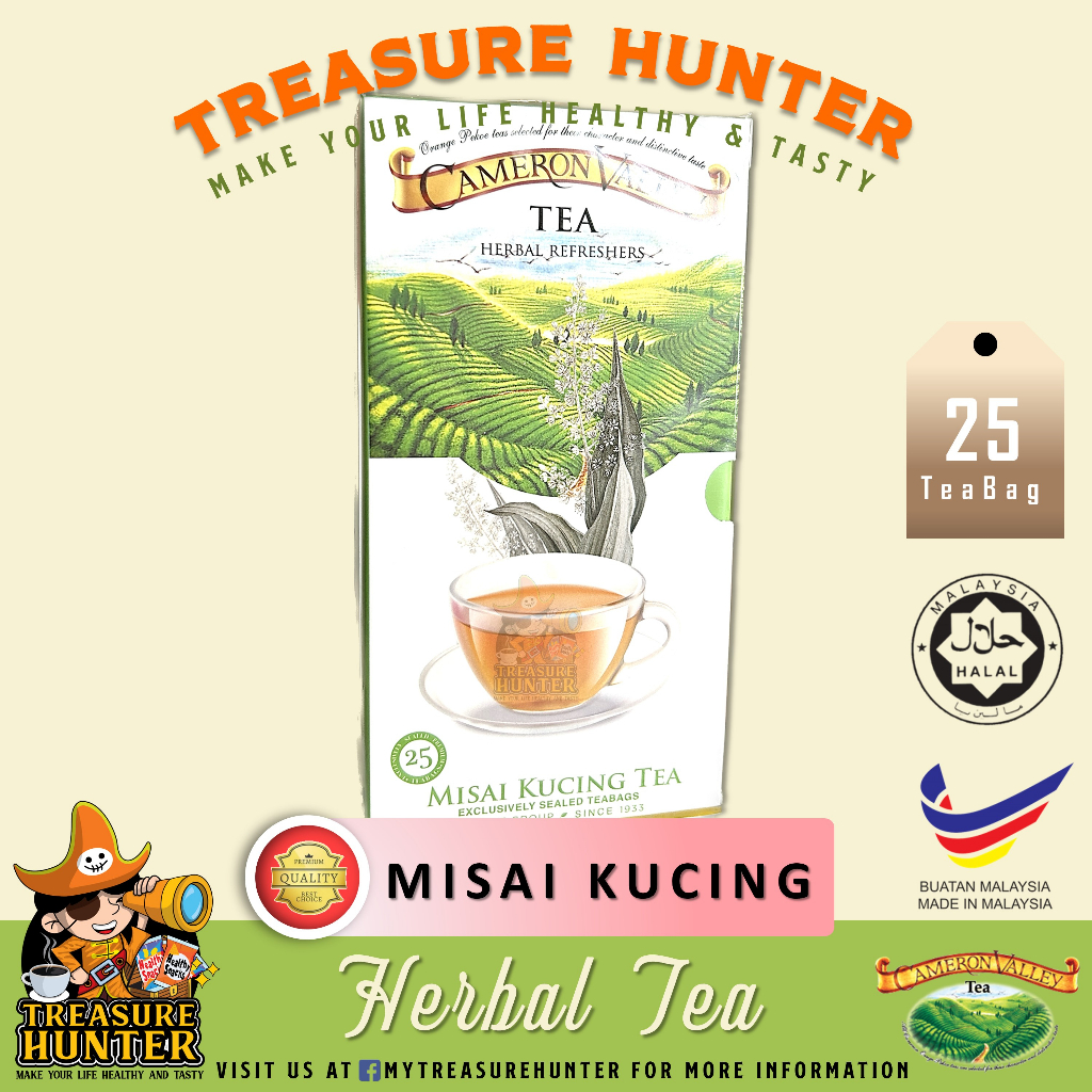 [NEW LOOK] Cameron Valley Misai Kucing Herbal Tea 25 Tea Bags