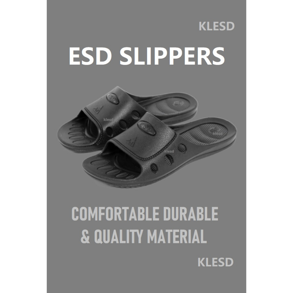 ESD Clean Room Anti Static Slippers - Black and Blue - klesd - ready stock