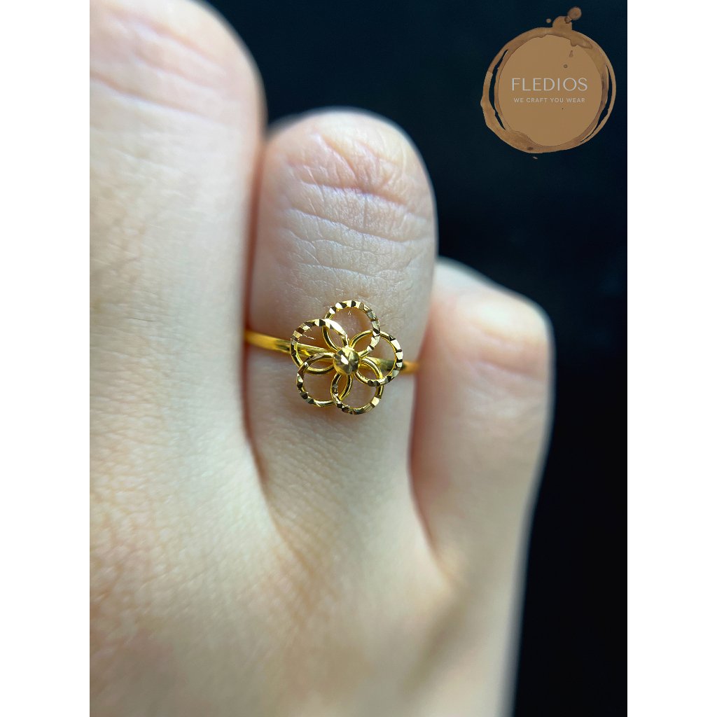 Cincin Emas 916 Cincin Bunga Emas 916 Cincin Emas 916 Tulen 916 Gold Ring Fledios Cincin Emas Cincin Belah Rotan Tulen