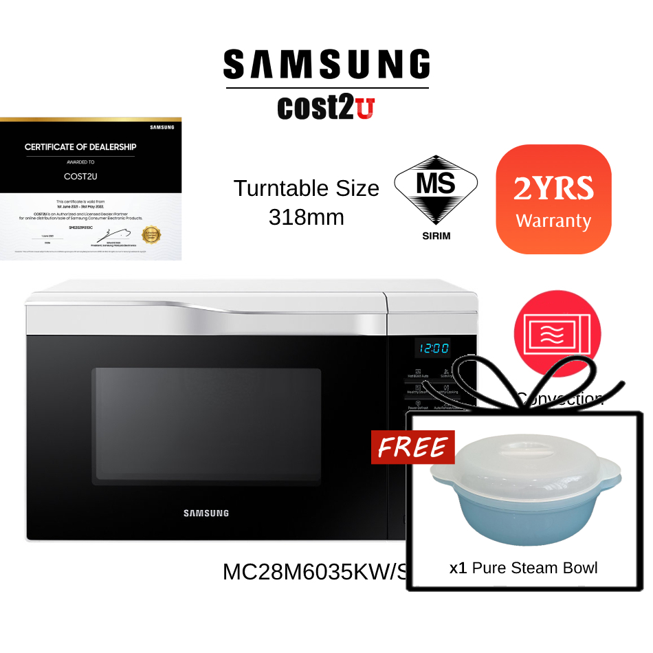 Samsung 28L Convection Microwave Oven With Hotblast™ | MC28M6035KW/SM MC28M6055KK/SM (Ketuhar Gelombang Mikro)