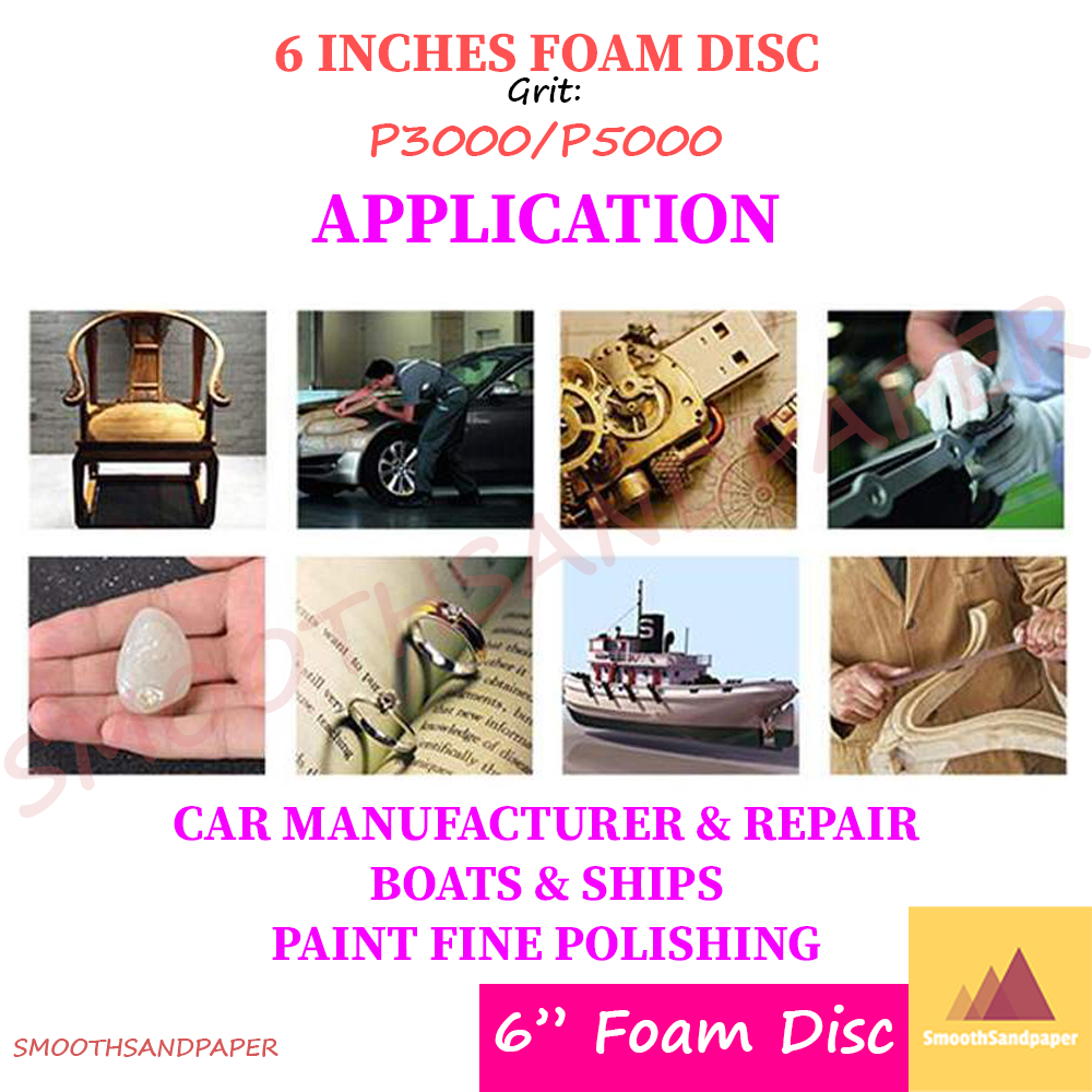 6 Inches 150mm Grinding Foam Disc 3D Pyramid Abrasive Sanding Sponge Disc 6寸金字塔海绵抛光精磨砂纸 image 6