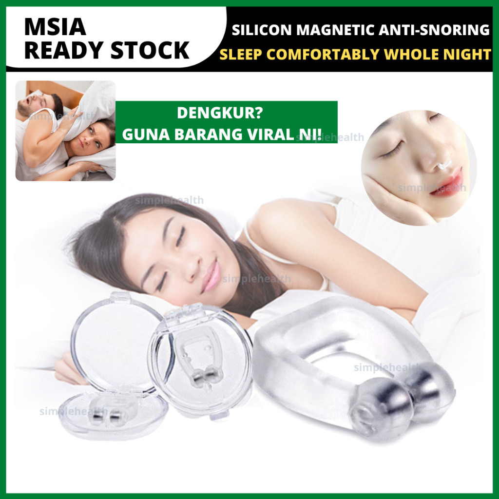 Anti Snoring Nose Clip Henti Dengkur Sleep Aid Apnea Snore Stop Night Breath Right Better Nasal Relief Earplug 止鼾器