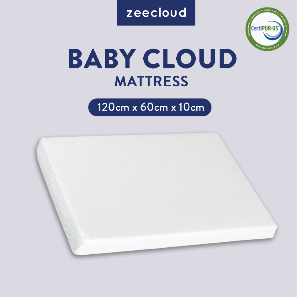 Zee CloudÂ® Baby Cloud Mattress (120CM x 60CM x 10Cm) / Mummy Choice /  CertiPUR-USÂ® material/ Waterproof & Washable Cover | Shopee Malaysia