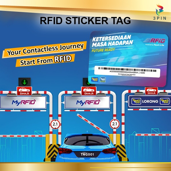 Ready Stock Touch n Go Self-Fitment (DIY) RFID Tag Sticker Toll RFID Touch and Go Car Murah PLAZA TOLL SMART TAG MAXTAG