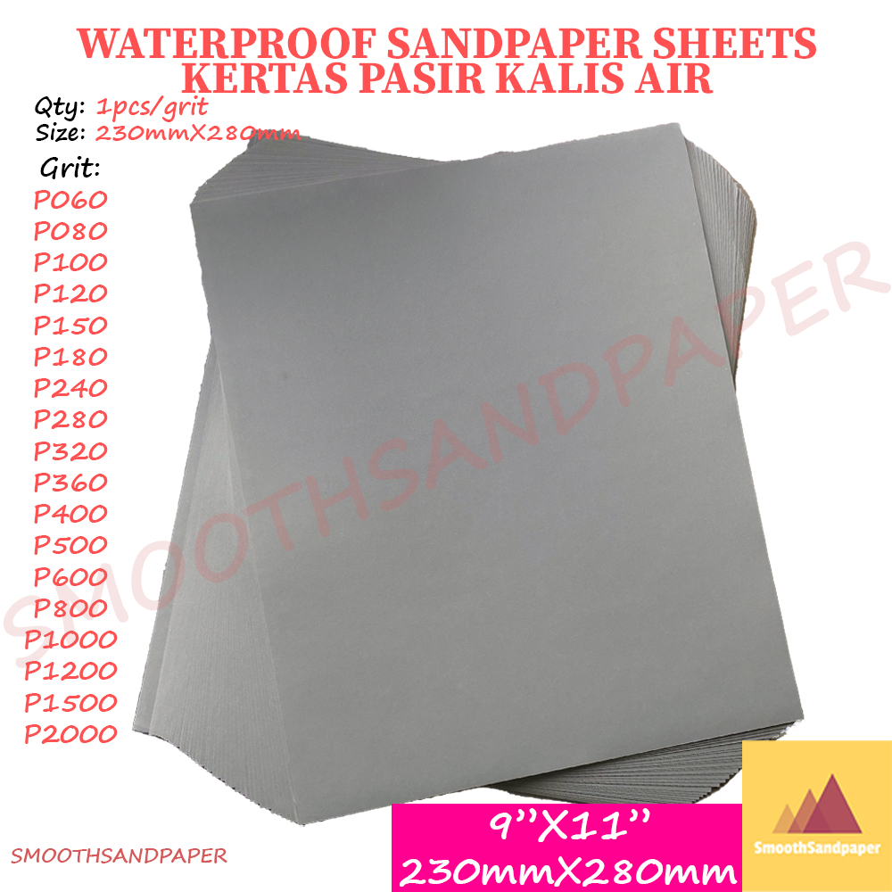 [Ready Stock] Waterproof Sandpaper 9"x11" P060-P2000 | Kertas Pasir Cat Kereta, Kayu, Logam | 防水砂纸 汽车木工 image 5