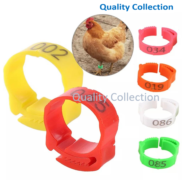 Chicken Foot Ring Adjustable Size Poultry Leg Bands Digital Label Plastic Ayam Duck Goose Farm Equipment 20mm