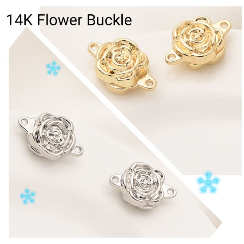 14K Gold Platinum Flower Magnet Buckle Magnetic Clasps DIY Bracelet Necklace Finishing