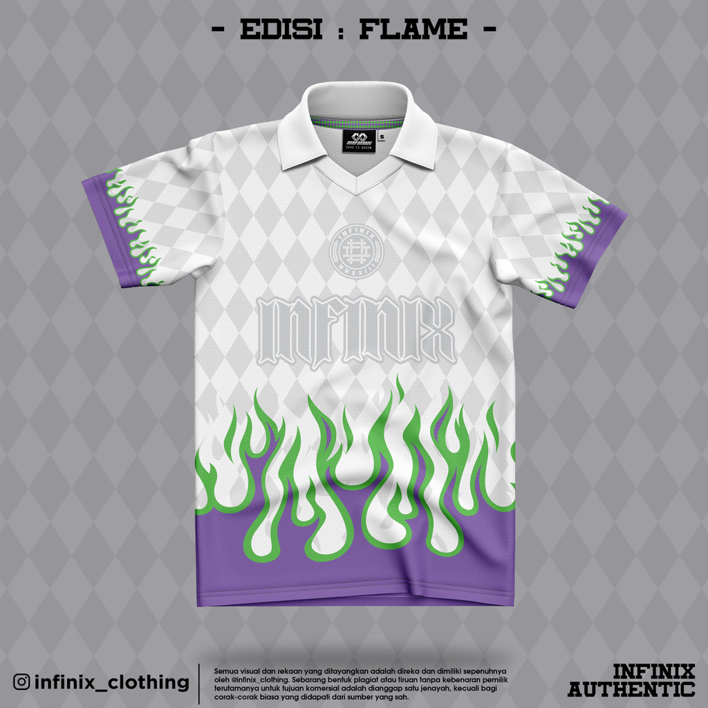 INFINIX CLOTHING® Oversized Retro Streetwear Jersey - EDISI FLAME