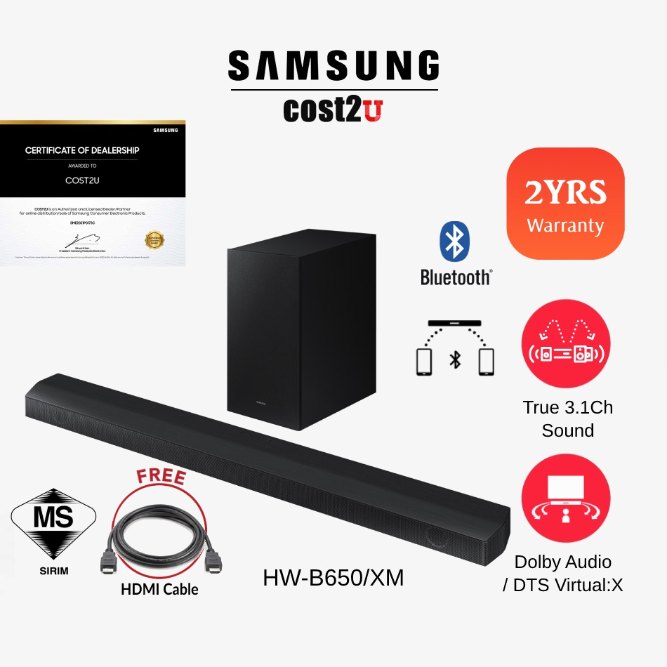 Samsung HW-B650 3.1 Ch B-Series Soundbar | HW-B650/XM (Sound Bar Bunyi Speaker Home Audio Home Theater Systems 音箱)