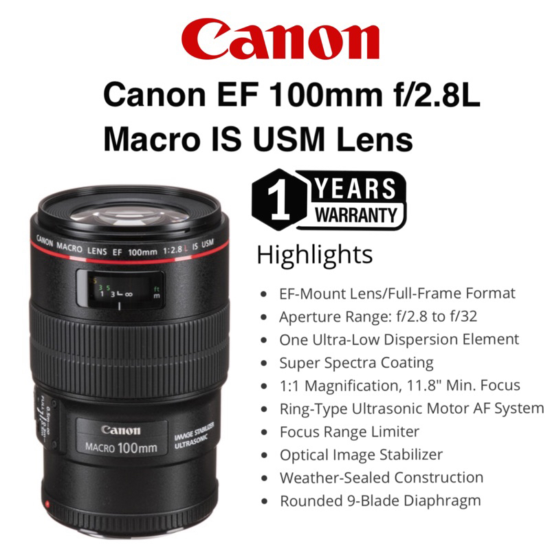 Canon EF 100mm F/2.8L MACRO IS USM original (1 years warranty) canon eos full frame lens canon DSLR lens 100mm macro dji
