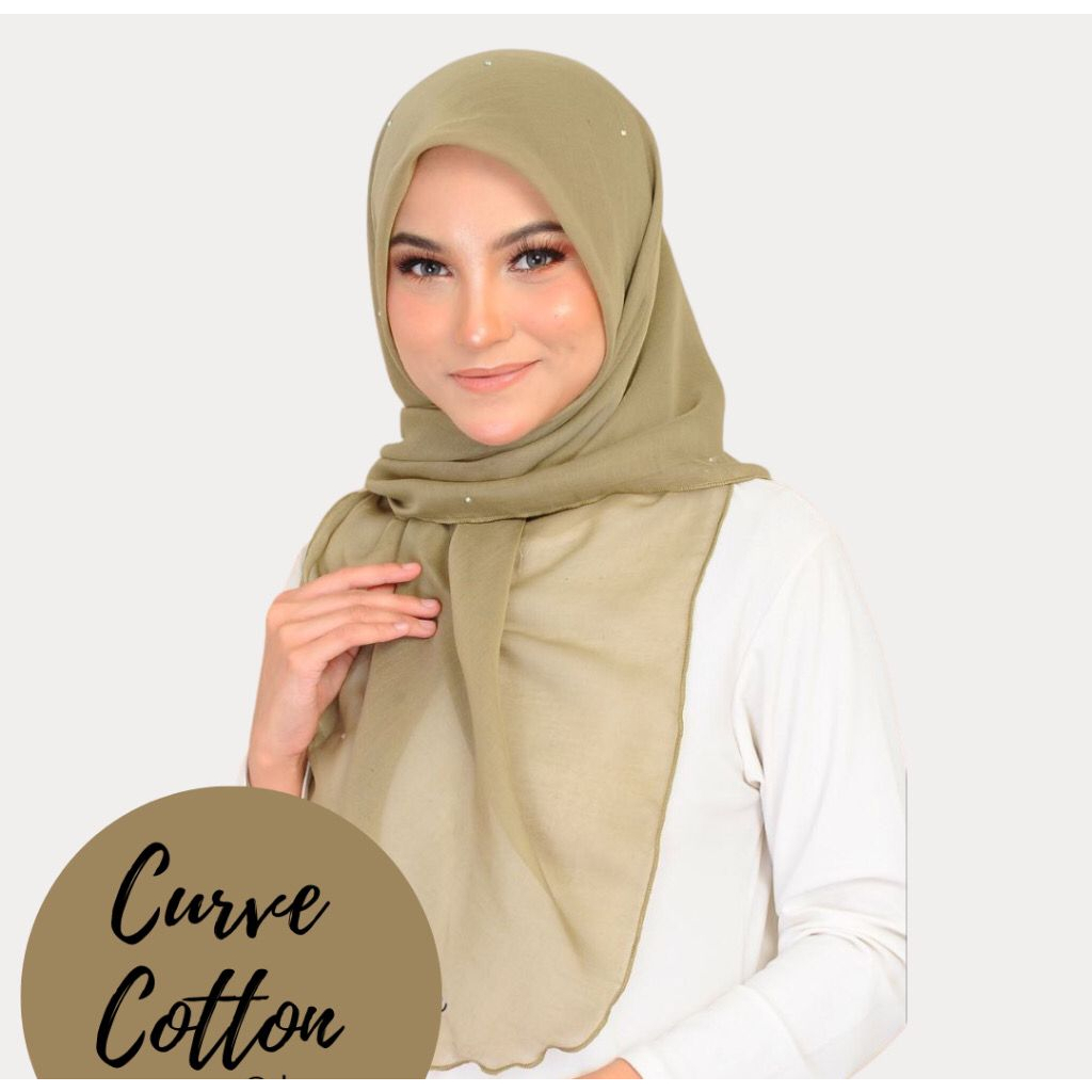 TUDUNG BAWAL COTTON MANIK CURVE B45