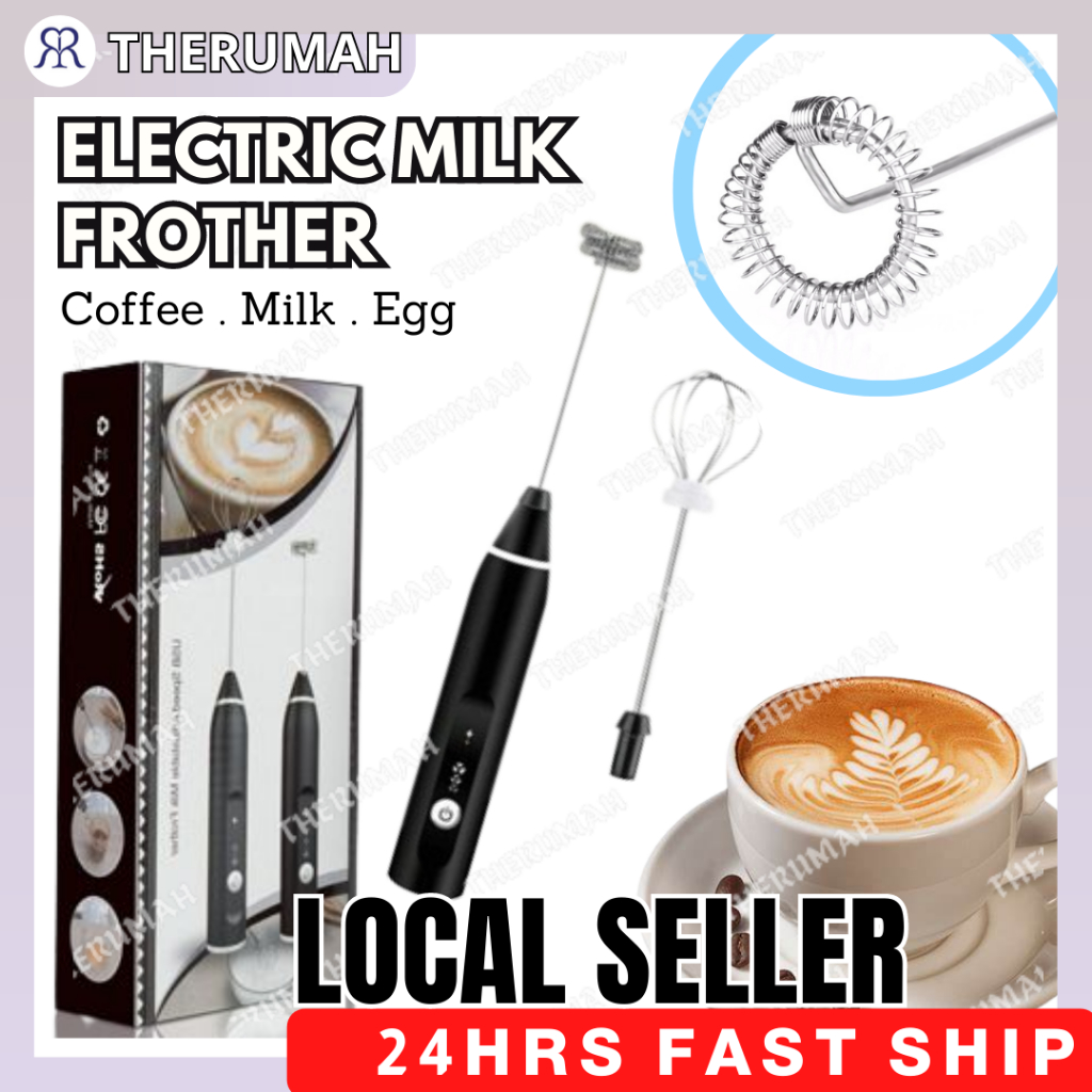 USB 3-Speed Adjustable Electric Foam Maker Mixer Rechargeable Milk Shaker Maker Frother Blender Handheld Egg Beater