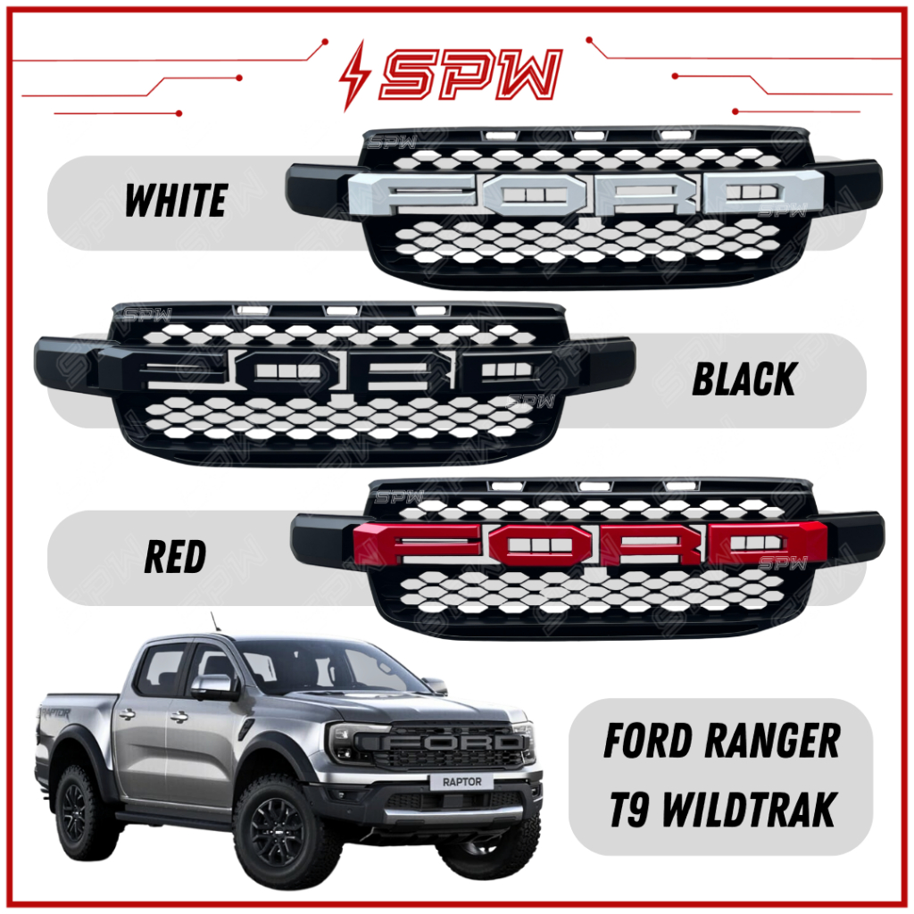 Ford Ranger T9 (2022 to 2023) Raptor Front Grill Wildtrak XLT Plus Grilles Sarong Radiator Exterior Decoration