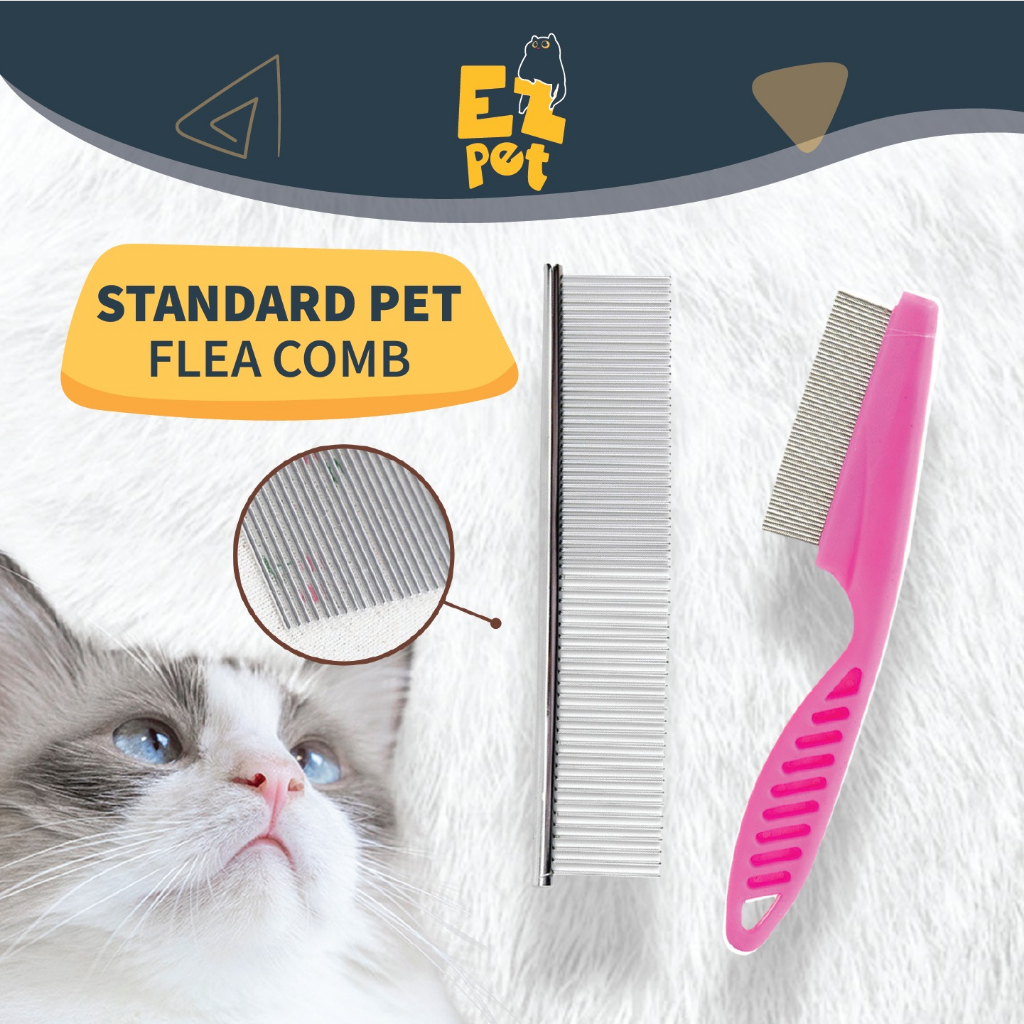 EZPETPet Flea Comb Stainless Steel Grooming Comb Pet Brush Sikat Kutu Kucing Flea Brush Lice Comb Dog Tick Kutu 宠物跳蚤梳