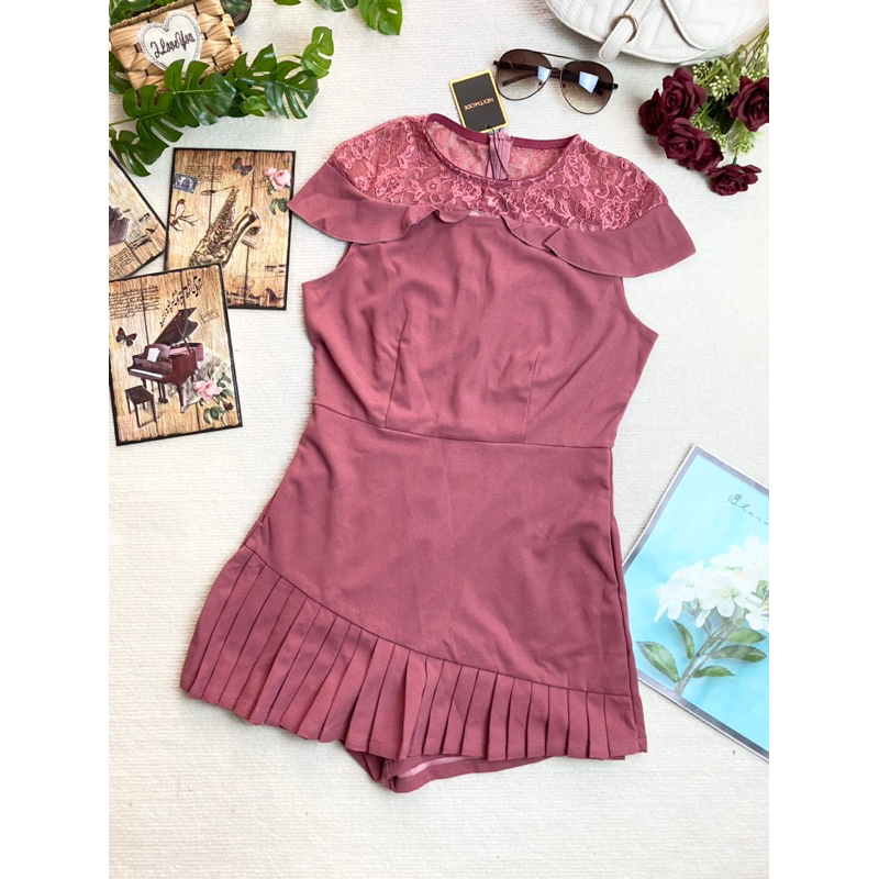 Nextmode 17669 Premium Quality Lace Neck Design Jumpsuit (08/06)