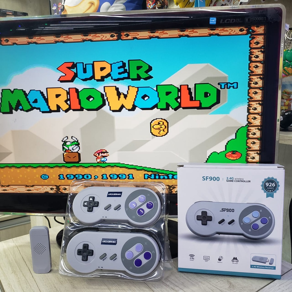 【Local shipment】Video Game Retro SF900 Super Nintendo 1500 Game + 2 Wireless Controls for 8 -bit video game