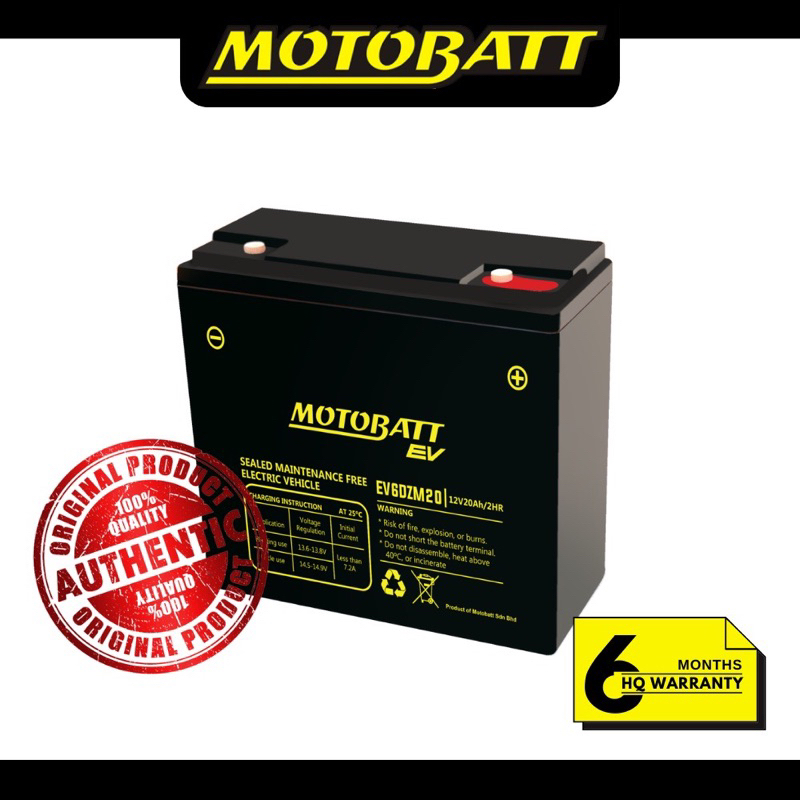 Motobatt EV Battery 12V 20Ah | Electric Vehicles, Scooters, Wheelchair, Golf Cart, Solar, Lighting, Power Tools, UPS