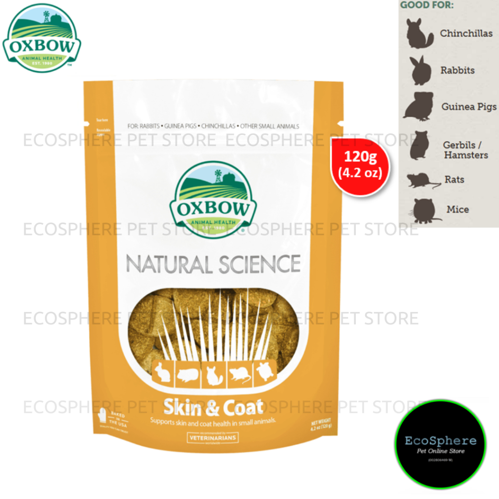 OXBOW NATURAL SCIENCE Skin & Coat Support 4.2oz (120g) - Supplement For Rabbit, Guinea Pig, Chinchilla & Hamster.