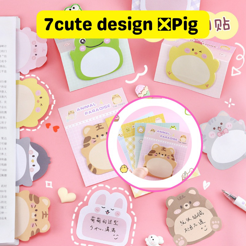 Cute Cartoon Sticky Notes Standing Memo Pad Kawaii Animal Sticky Note Bookmark Stationery murah