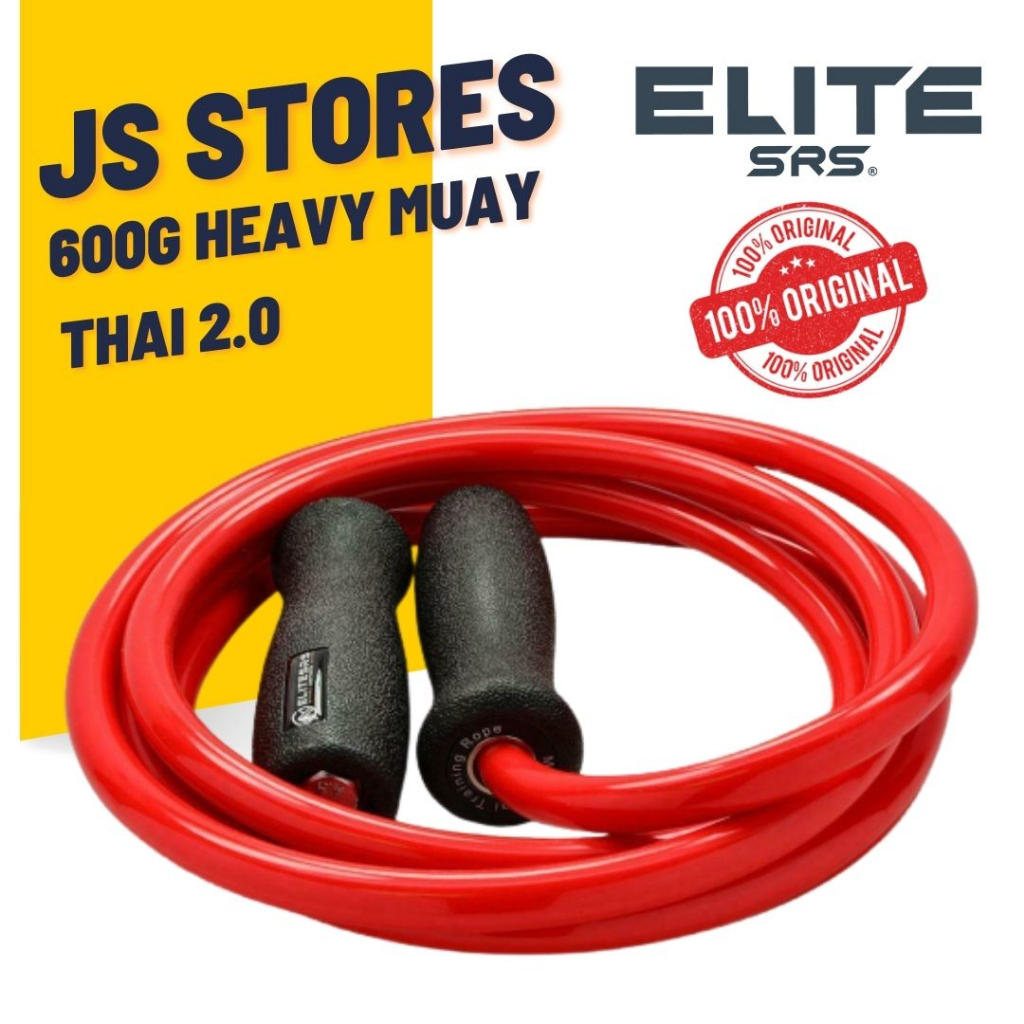 ELITE SRS - 600g HEAVY MUAY THAI 2.0 ROPE - Weighted Jump Rope Skipping Rush Athletics Legacy Rope [100% USA Product