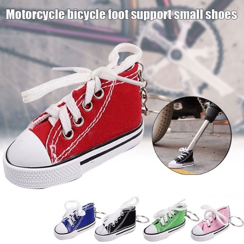 Keychain kasut Motorcycle Bicycle Foot Cover Mini Canvas Finger Sneaker Bicycle Foot Small Shoes sekolah