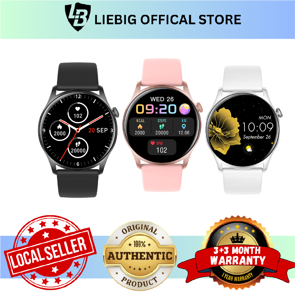 【Warranty】Liebig Smart Watch Waterproof Full Touch Screen Heart Rate Monitoring Bluetooth Women Smartwatch