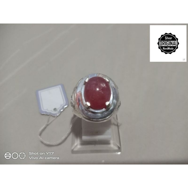 Cincin Silver Handmade Delima Afrika Asli / Natural African Ruby