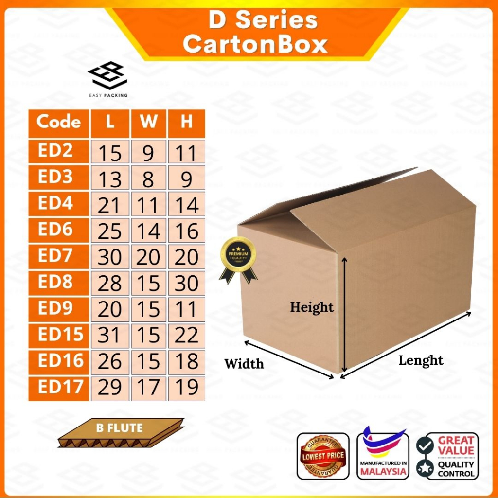 Packaging Box Carton Box Packing Box Paper Box Boxes Kotak - D Series Box Gift Box