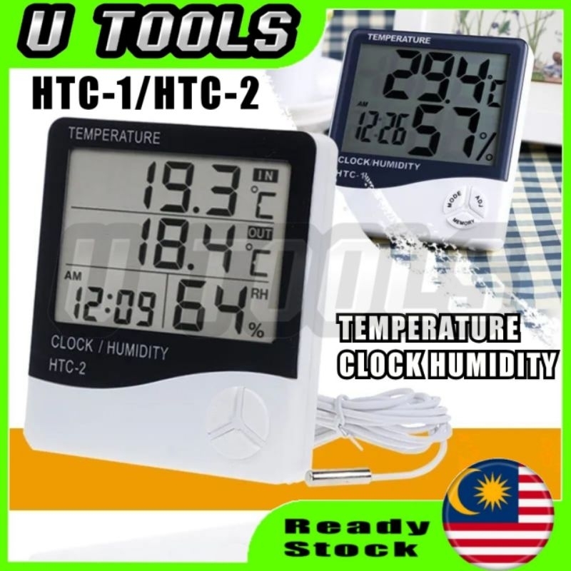 HTC-1 HTC-2 Digital Temperature Humidity Meter Home Indoor Outdoor Thermometer Hygrometer Weather Station With Alarm