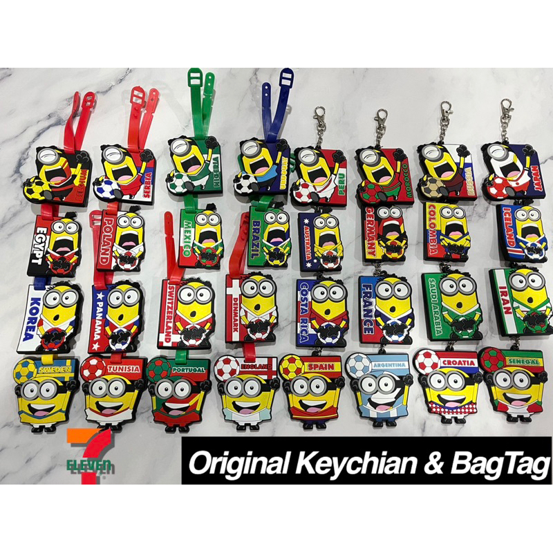 Minion World Cup 2018 7-Eleven Original Key Ring / Bag Tag Ready Stock