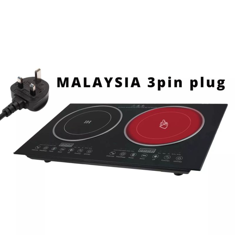 Built-in Panel Cooktop Double-burner Electric Cooktop Induction Cooker And Ceramic Cooker Double Stove Embedded Dual Use