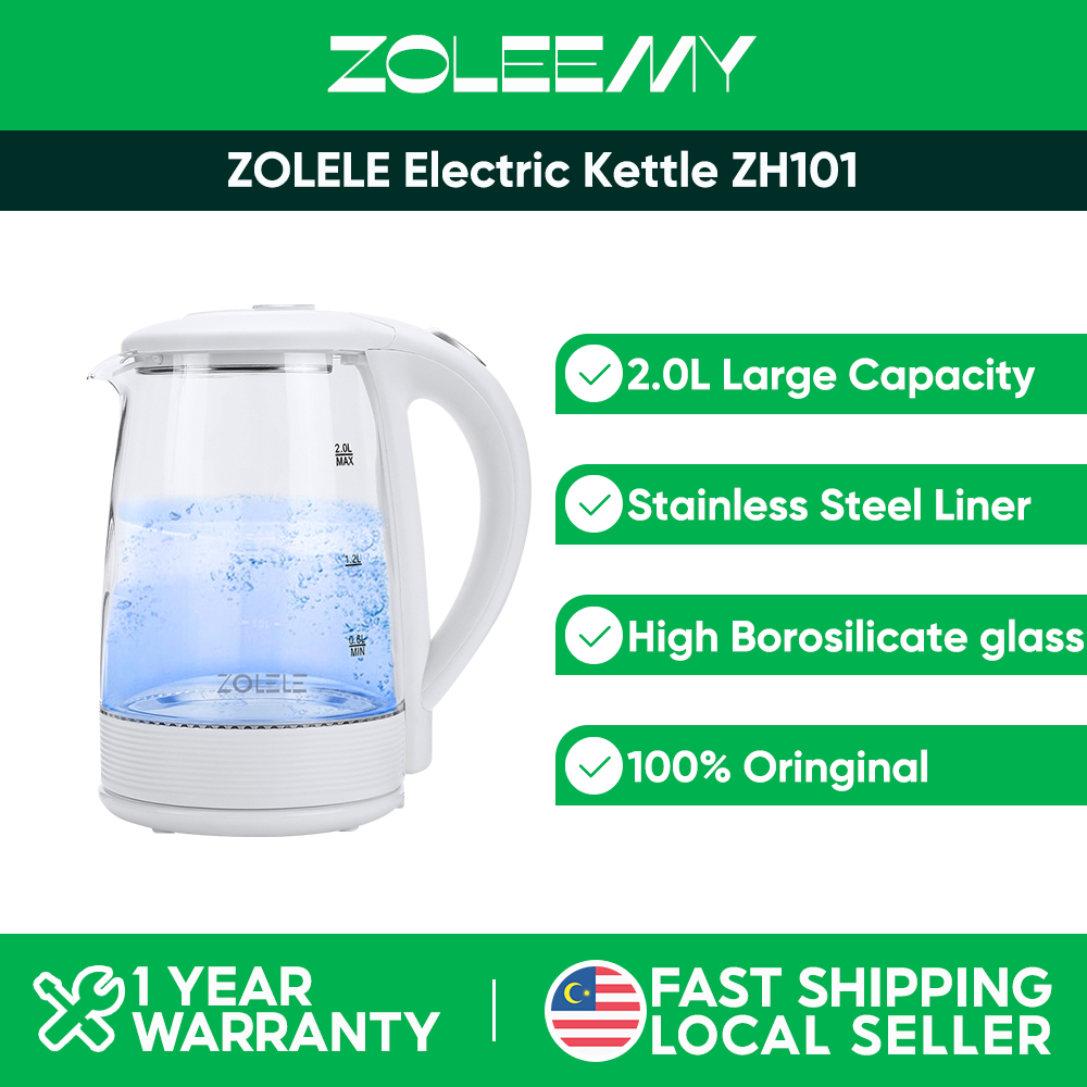 ZOLELE Electric Kettle 2L Glass House Hold Kitchen Supplies Kettle Colored Lights Cerek Elektrik