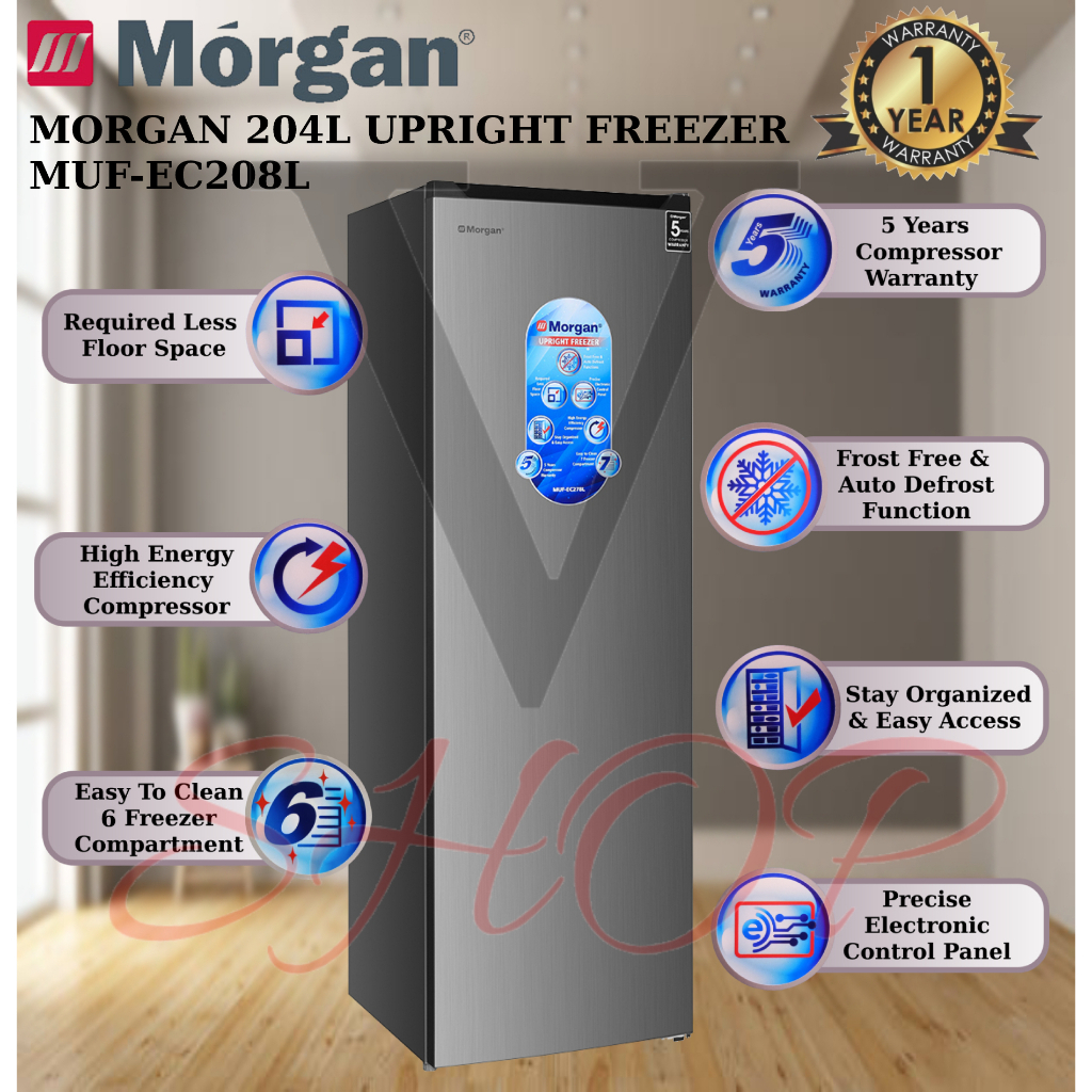 MORGAN 204L FROST FREE UPRIGHT FREEZER MUF-EC208L // MORGAN 85L UPRIGHT FREEZER MUF-DC88 [RANDOM COLOUR]