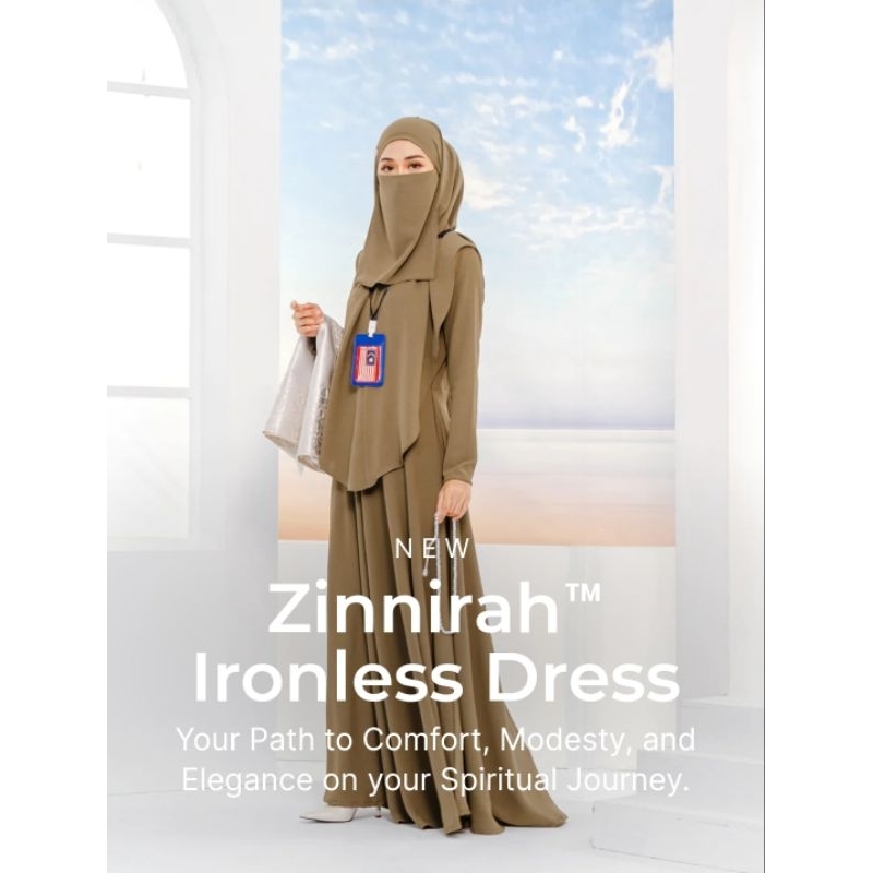 [[ UMRAHAJJ ]] SET ZINNIRAH DRESS IRONLESS by MARDINA SAFIYYA