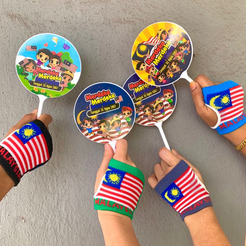Bendera Malaysia 1pcs mederka fan pen wrist band hand band malaysia merdeka Flag Hand flag Jalur Gemilang